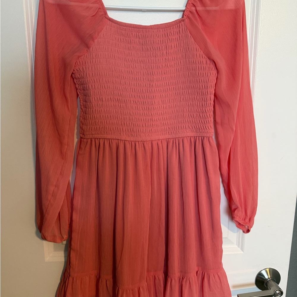 Art Class Coral Textured Top